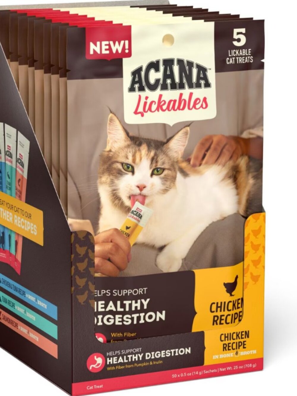 Bundle of 50 ACANA Lickables Cat Treats Chicken